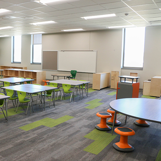  Interior of a new classroom